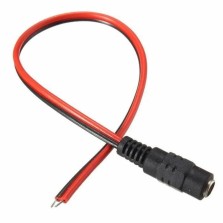 Mini connecteur DC femelle noir avec fils