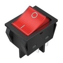 INTER 250V 30A 4 PINS PLASTIC ROUGE CARRE ON/OFF