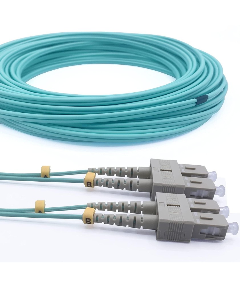 JARRETIERE SC/UPC - SC/UPC 2mm DUPLEX OM3 AQUA LSZH 3M