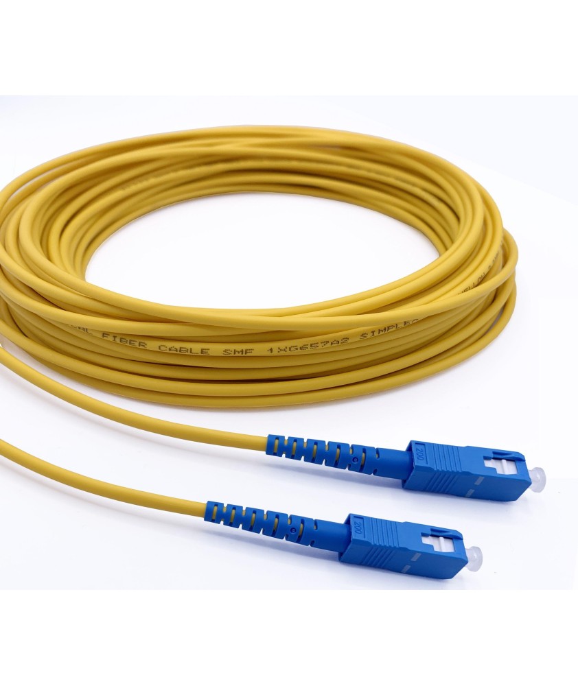 JARRETIERE SC/UPC - SC/UPC 2mm SIMPLEX G652D JAUNE LSZH 10M
