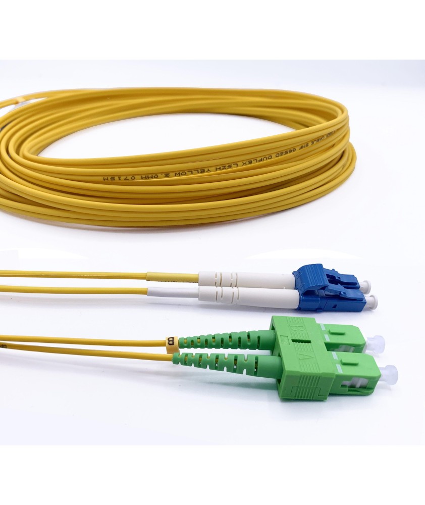 JARRETIERE SC/APC - LC/UPC 2mm SIMPLEX G652D JAUNE LSZH 5M
