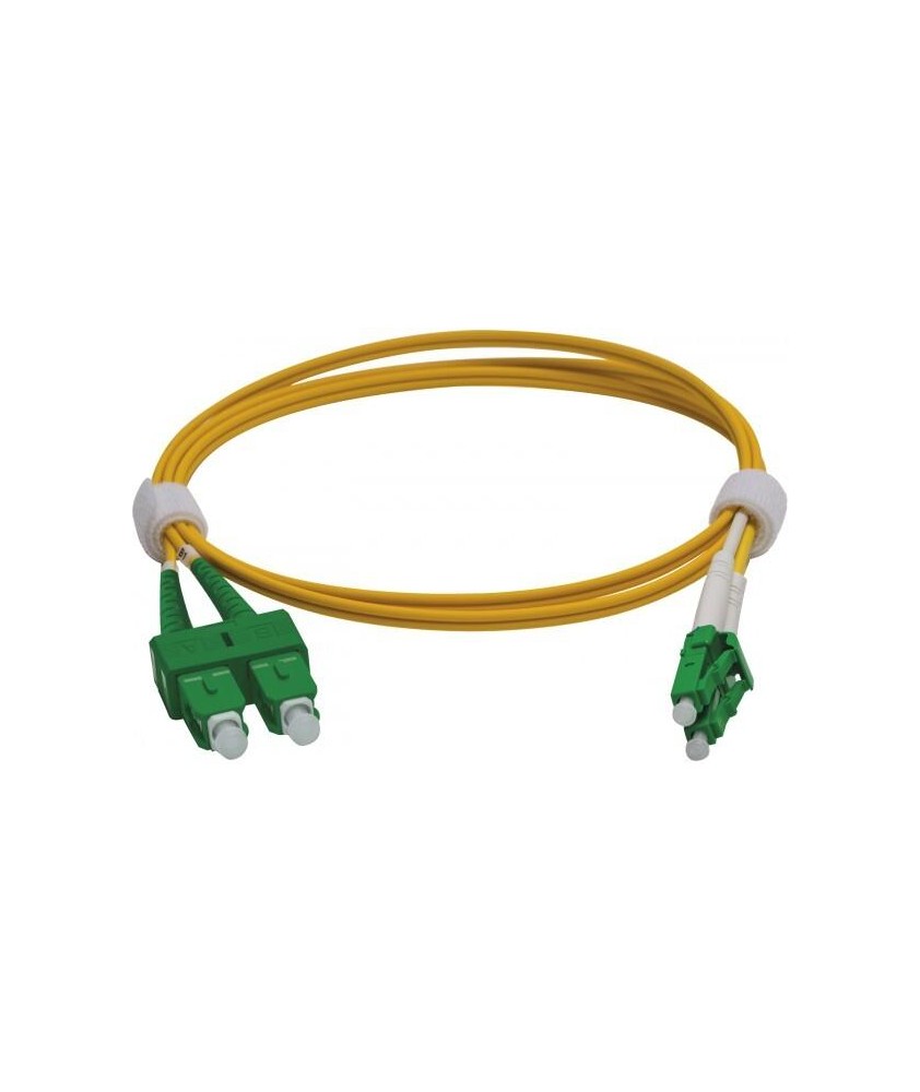 JARRETIERE SC/APC - LC/APC 2mm DUPLEX G652D JAUNE LSZH 1M