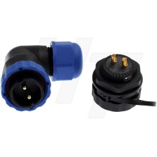 PRISE MALE/FEMELLE A ENCASTRER 90° SD20 2PLOTS 25A IP68