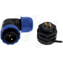 PRISE MALE/FEMELLE A ENCASTRER 90° SD20 2PLOTS 25A IP68