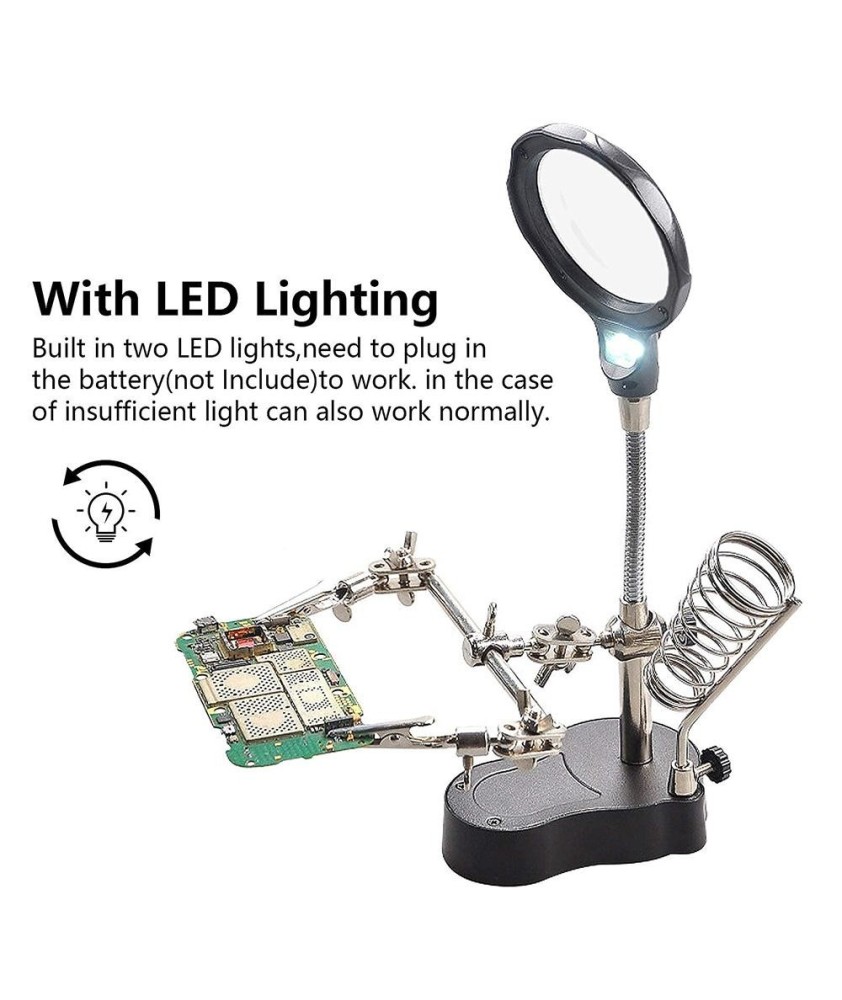 STATION ELEC LOUPE+SUPPORT FER+PINCES