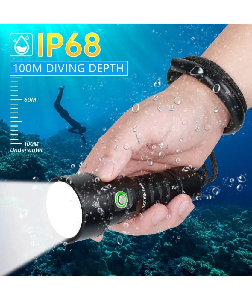 LAMPE PLONGEE 100M SD09 + 3400LM 375M