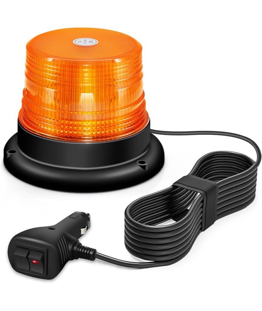 Gyrophare 12/24v ip68 led allume cigare 3m orange