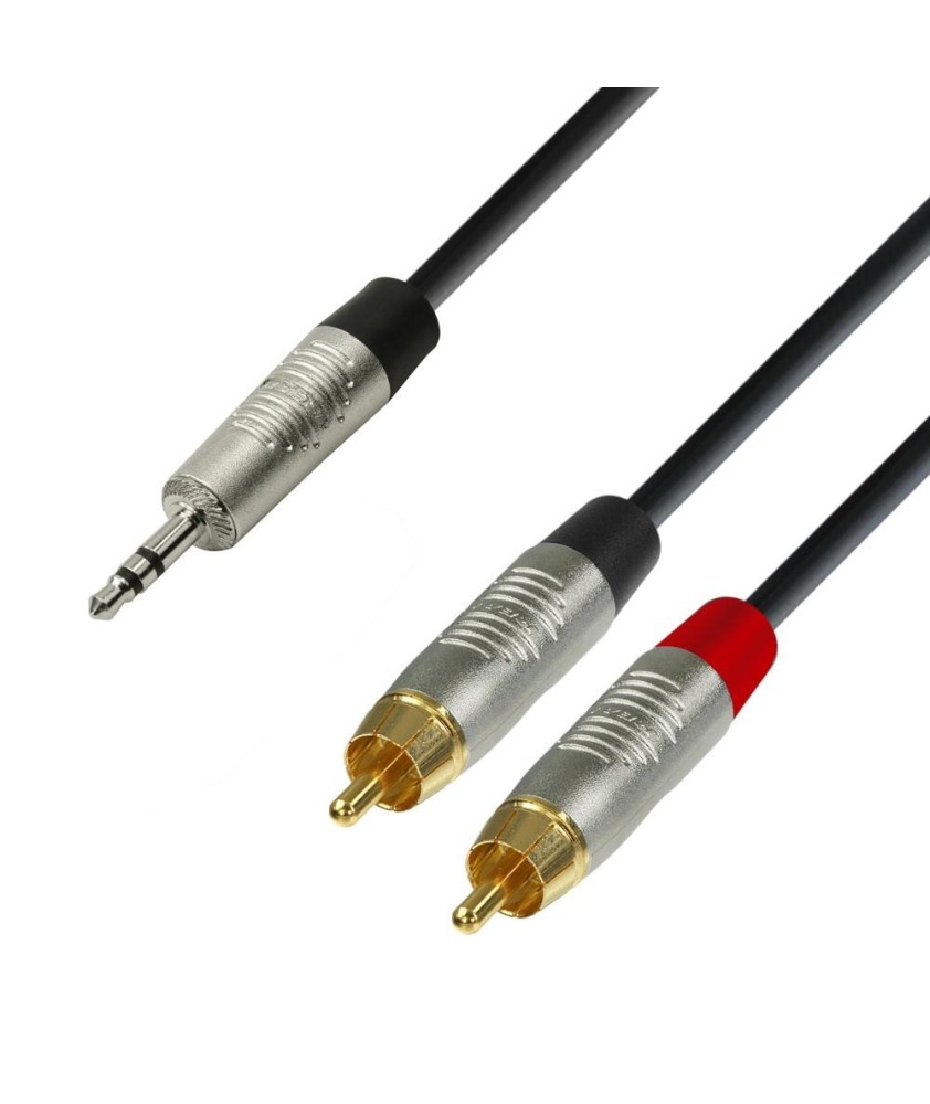 Jack 3,5 stereo mâle vers 2 RCA mâle 1 m