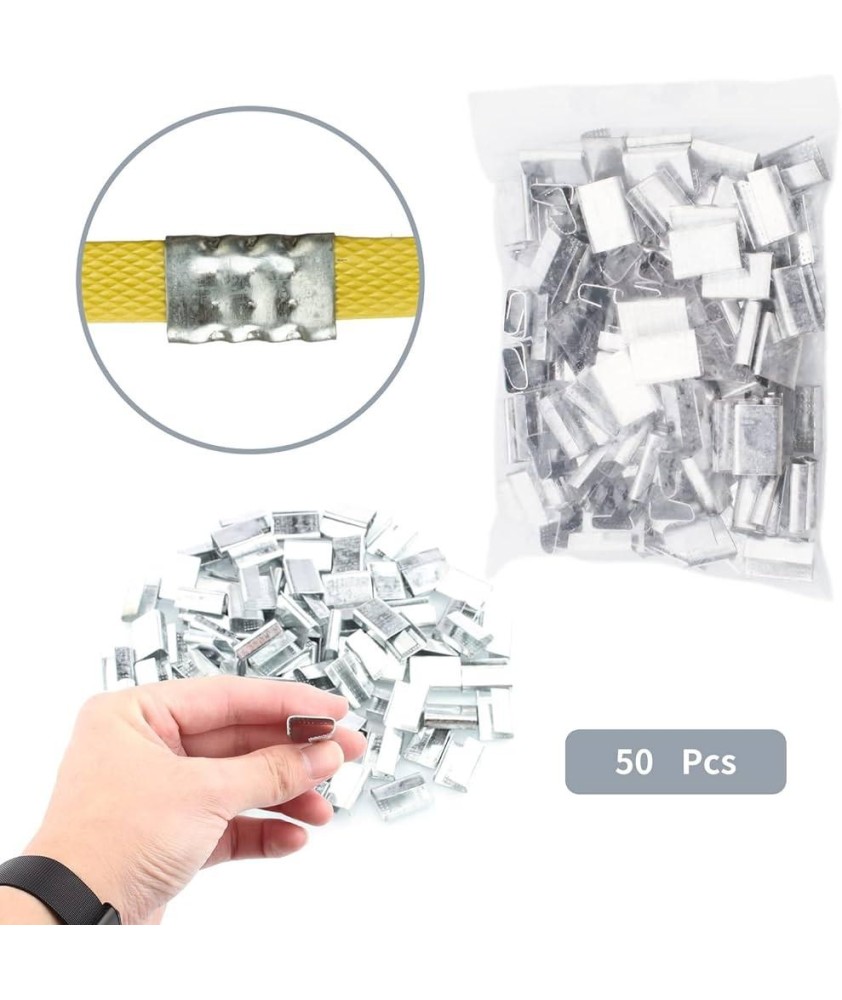 EMBOUT A SERTIR POUR SANGLE PLASTIQUE POUR PALETTE