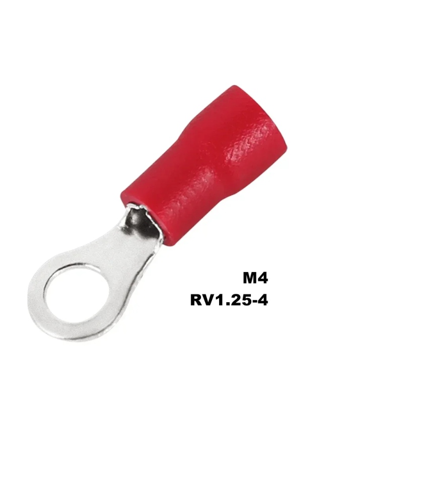 Cosse à anneau rouge semi isolée 4mm