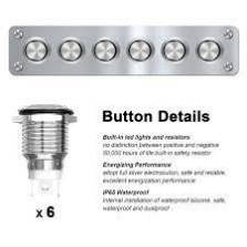 TABLEAU ELECTRIQUE 6 INTER INOX 12V EN LIGNE