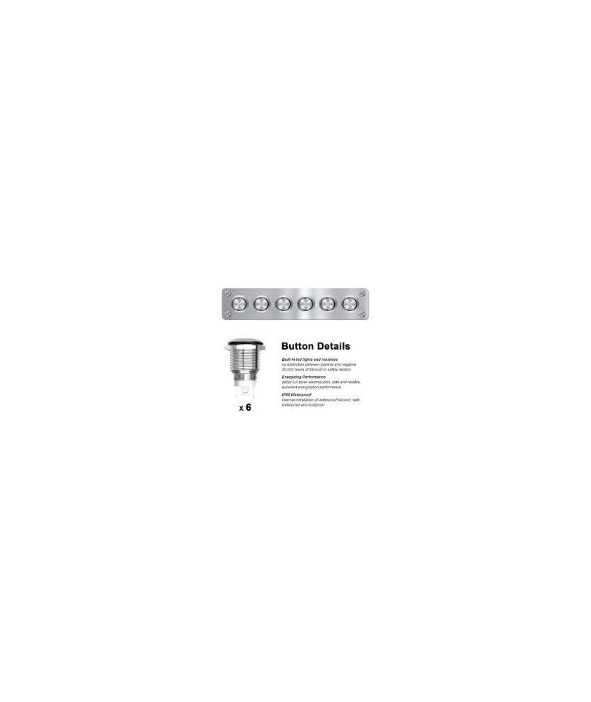 TABLEAU ELECTRIQUE 6 INTER INOX 12V EN LIGNE