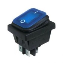 INTER CARRE PLASTIC ETANCHE LED BLEU ON/OFF 6P 30A 12V