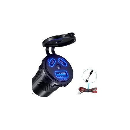 PRISE USB+USBC DOUBLE ON/OFF
