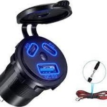 PRISE USB+USBC DOUBLE ON/OFF