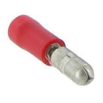 Cosse male ronde rouge semi isolée